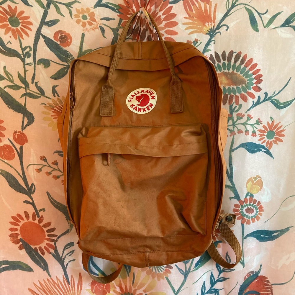 Fjallraven Orange Kanken Backpack Iconic Design Durable